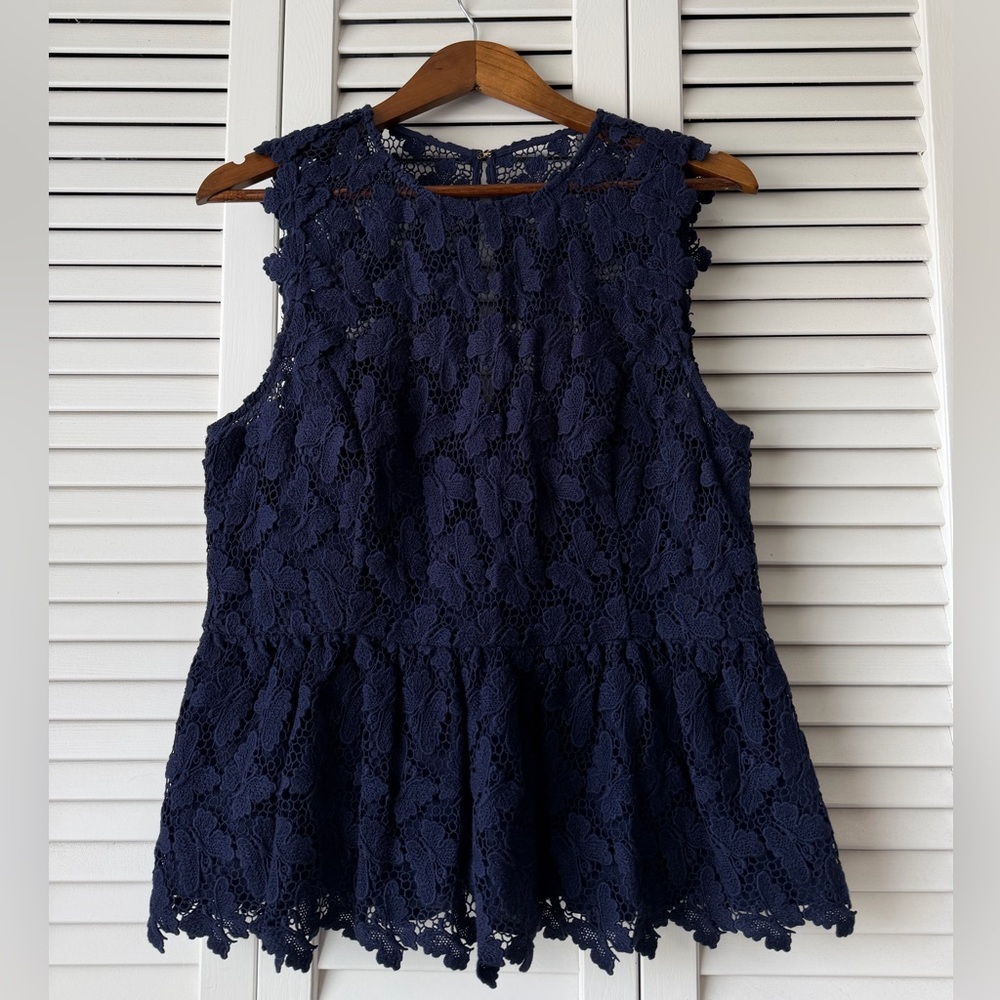Lilly Pulitzer Navy Lace Top